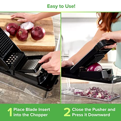9-In-1 Vegetable Chopper & Mandoline Slicer For Kitchen - Veggie Chopper Vegetable Cutter, Food Chopper, Onion Chopper Dicer, Veggie Chopper With Container, Vegetable Chopper With Container - Black #TOP5