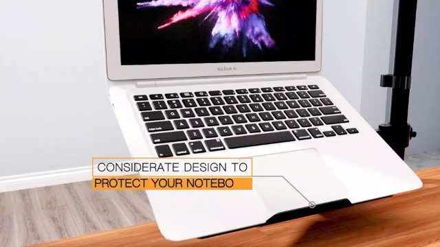 Supporto Monitor Con Vassoio Laptop - Regolabile In Altezza, Inclinazione E Rotazione, VESA 75/100mm