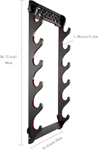 Miniatura 2 de Soporte de pared Katana para espada  6 niveles Samurai Sword Display Rack Wand Wakizashi Tanto Soporte de pared Soporte de espada