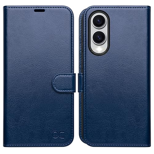OCASE Kompatibel für Samsung Galaxy S25 Edge 5G Hülle Premium Lederhülle Klappbar RFID Schutzhülle Tasche Magnet Kartenfach Standfunktion Klapphülle Schutzhülle für Samsung Galaxy S25 Edge Blau