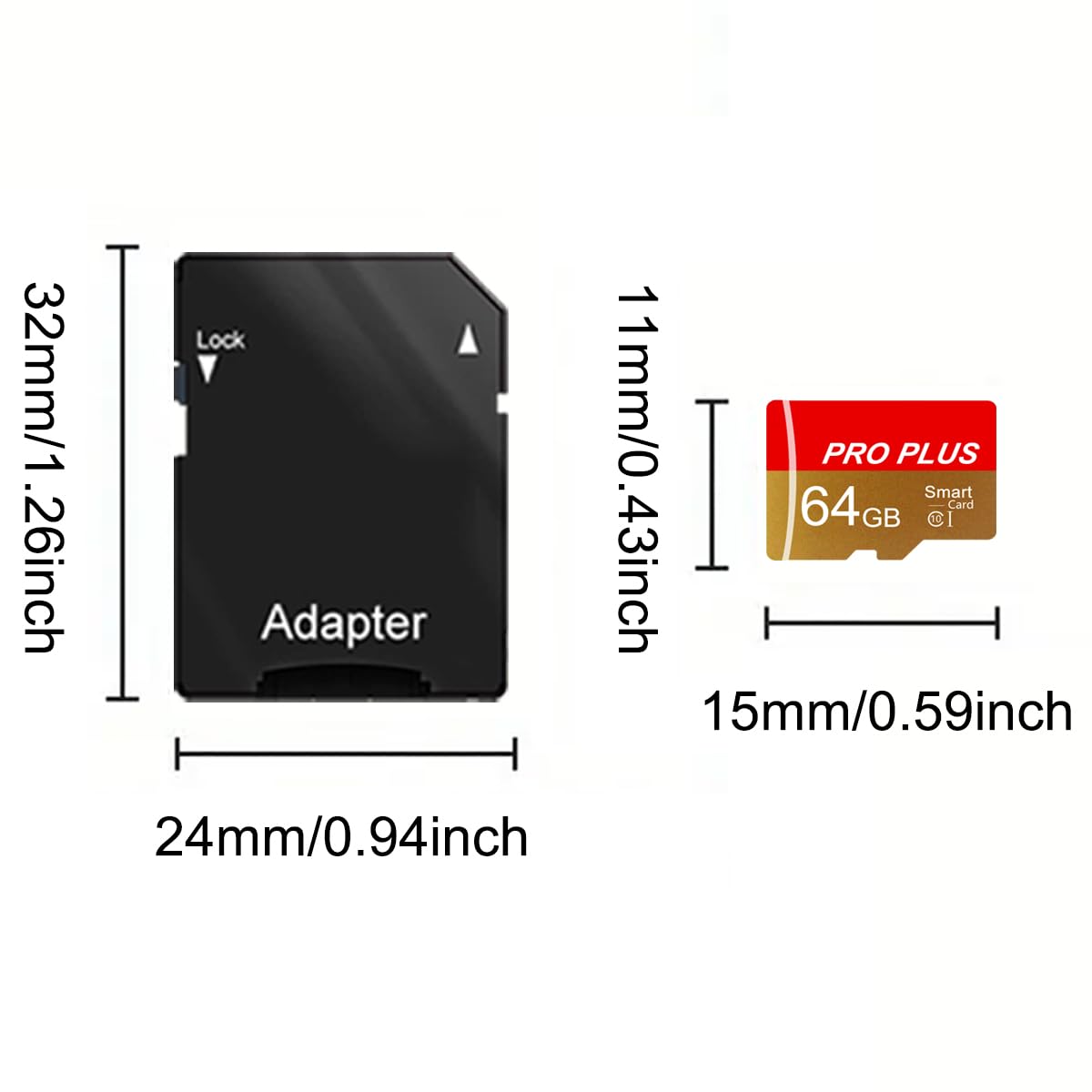 Paquete de 5 tarjetas de memoria de 64 GB con adaptador, tarjeta de memoria de alta velocidad, UHS-I C10 A1 tarjeta TF para tableta/teléfono móvil/cámara/audio del coche/consola de juegos (TF162 64 GB