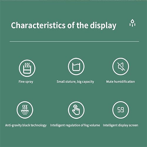 Miniatura 4 de Humidificador de gota de agua antigravedad de 27.1 fl oz 2 modos 4H protección de apagado suspendida gota de agua ultrasónica máquina de niebla fría
