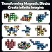 Magnetic Fidget Spinner Cube for Adults Teens, Fidgets Building Blocks Toys for Kids Ages 6-8 9-12, Stress Relief Sensory Toy for Autism Anxiety, Stocking Stuffers (2-Pack)