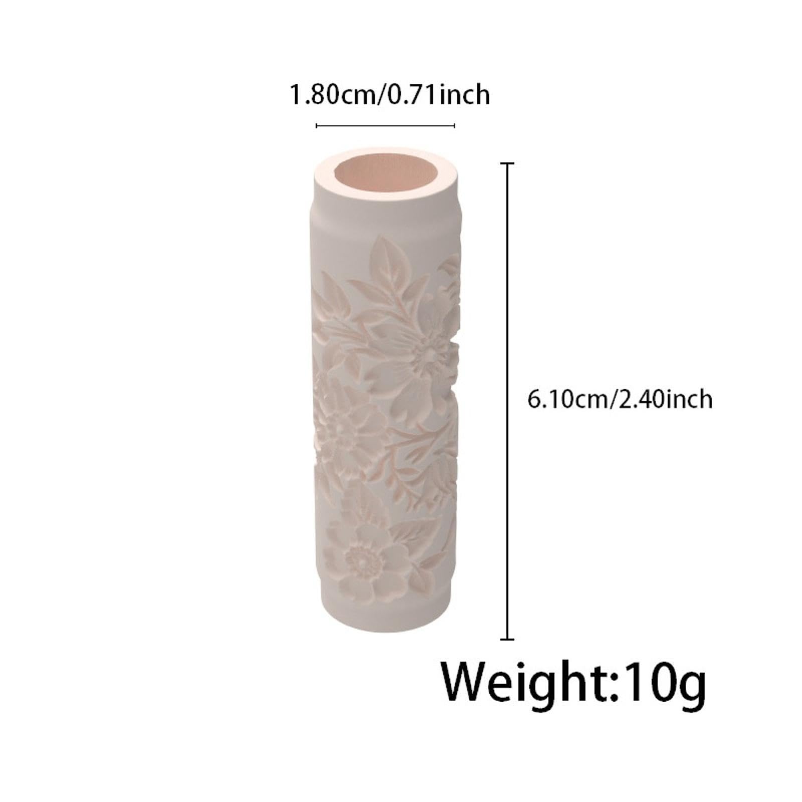 Rodillo de Textura con Motivo de Flor para Arcilla Y Barro Herramienta de Cerámica Ligera con Mango Ergonómico para Facilitar La de Diseños E