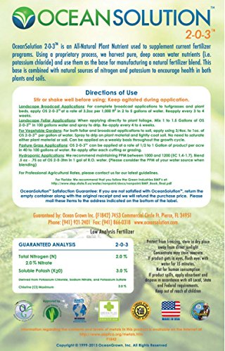 Ocean Solution 2-0-3 - Plant Food - Liquid Organic Fertilizer For Gardens thumb #2