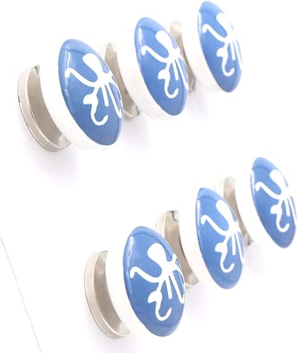 Miniatura 5 de THDC Pomo de cerámica pintada, perilla de gabinete, perilla de cajón, perilla de tocador, hecha a mano, pintada a mano, perilla vintage (juego de 6)