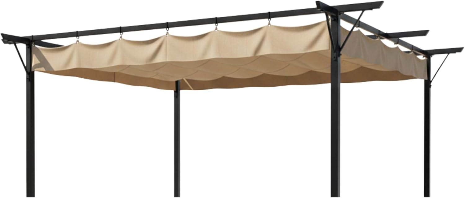 Garden Winds Reinforced RipLock 350 Replacement Canopy Top Cover Compatible with ABCCanopy 11' x 11' Pergola Models ABCpergolasN20GHGP, N20GHGP-025 - Beige