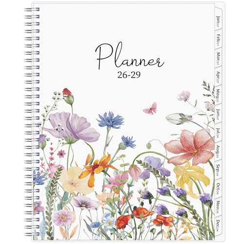 Monthly Planner 2026-2029 36 Months Calendar Planner 2026-2029 from Jul 2026 Jun 2029 8.5 x 11 with Ruled Spread Flexible Cover Spiral Wirebound Pocket Coated Tabs Notes Habit Tracker