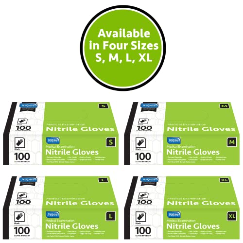 Inspire Black Nitrile Gloves | The Original Quality Stretch Nitrile Black Gloves Disposable Latex Free | 4.5 Medical, Food, Mechanic Gloves | Disposable Gloves | Cleaning Gloves, Tattoo Food 1000Ct #TOP1