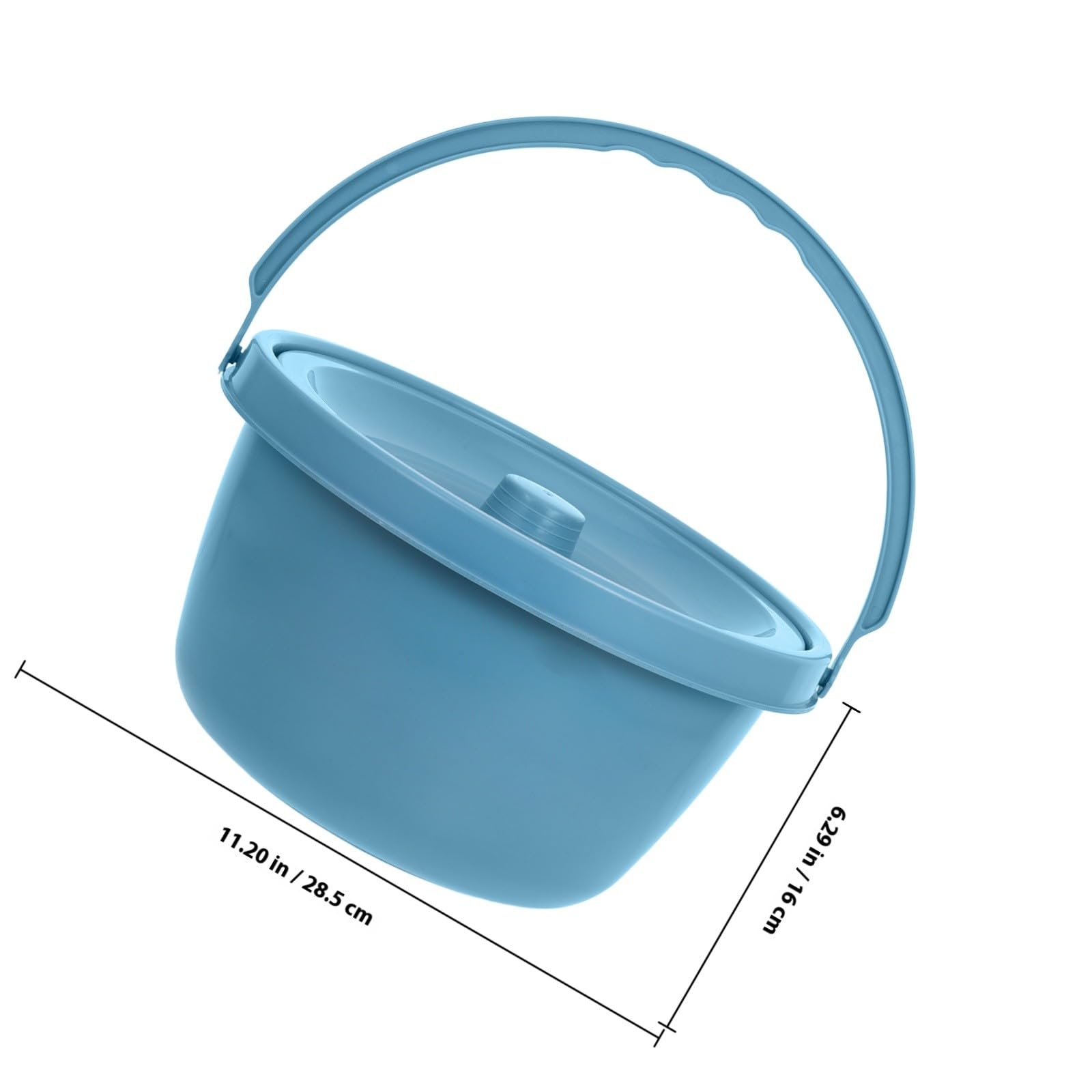 Homoyoyo Orinal Portátil para Adultos con Tapa y Asa Extraíble Inodoro de Plástico Azul Tamaño Mediano Urinario Unisex para Hospital Viaje y Uso en Cama Orinal de Noche sin Fugas
