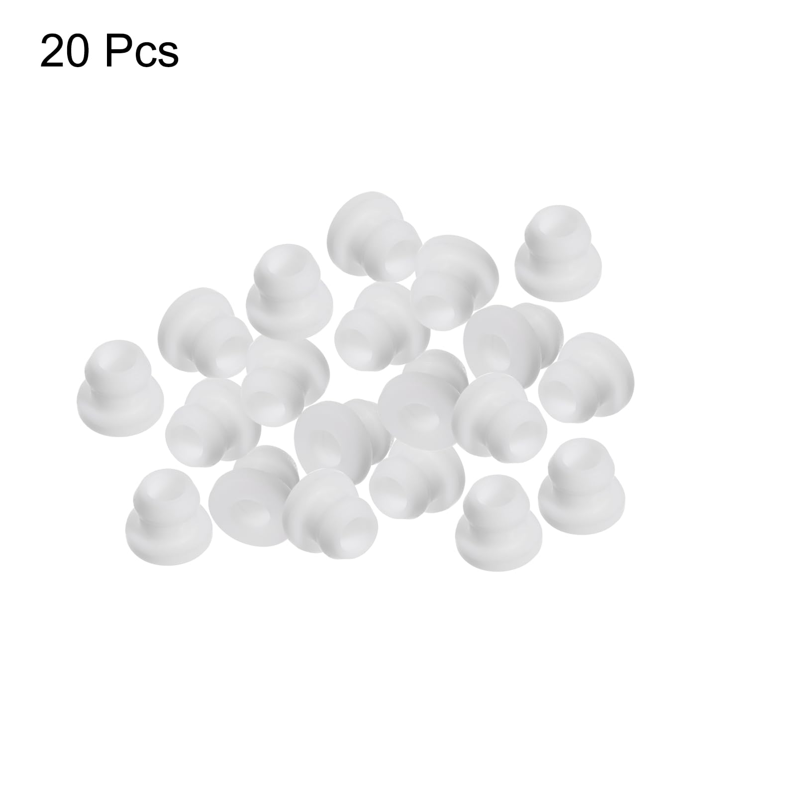 MECCANIXITY 20-Pack Rubber Grommet Hole Plugs – 11mm OD X 5mm ID, 9mm Height, Silicone, Anti-Scratch For Electrical Boxes