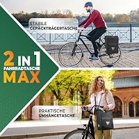 MIVELO 2in1 Fahrradtasche für Gepäckträger Gepäckträgertasche 100% wasserdicht Fahrrad Tasche für Gepäckträger (Schwarz-Carbon, 25L) – Ansicht 2
