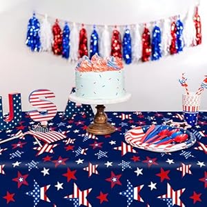 peony man 2 Pcs Patriotic Plastic Tablecloth Red White Blue Star Disposable Table Covers 54 x 108 Inch Rectangle Tablecloths for Patriotic 4th of July Memorial Independence Day Party Supplies peony man 2 Pcs Patriotic Plastic Tablecloth Red White Blue Star Disposable Table Covers 54 x 108 Inch Rectangle Tablecloths for Patriotic 4th of July Memorial Independence Day Party Supplies