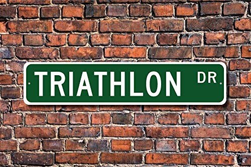 TNND Señal de triatlón con texto en inglés 