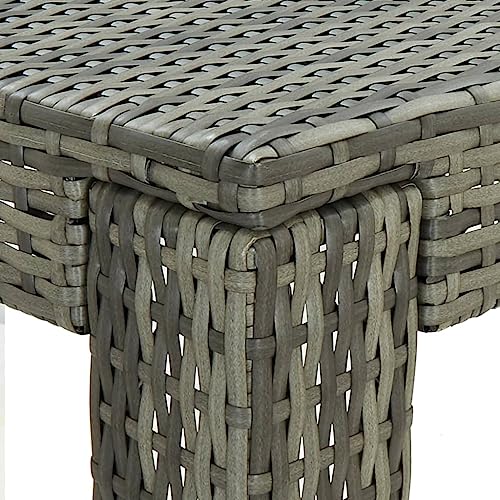 Table de bar haute Tomostar en résine tressée grise pour optimiser les petits balcons - 7