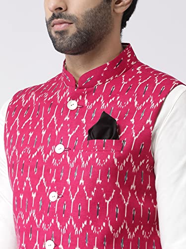 Image of KISAH Men's Jacket - Printed Cotton Blend - Indian Wedding Outfit for Men - Ideal for Weddings and Festivals