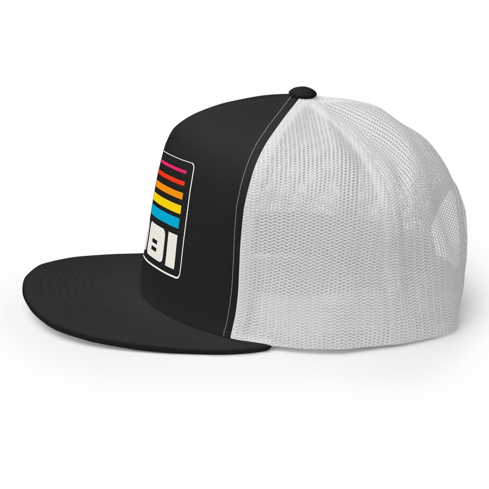 1981 Color Stripe Throwback Trucker Hat Snapback Classic Mesh Cap