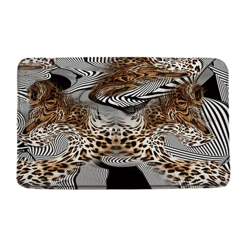 Leopard Zebra Print Bath Mat
