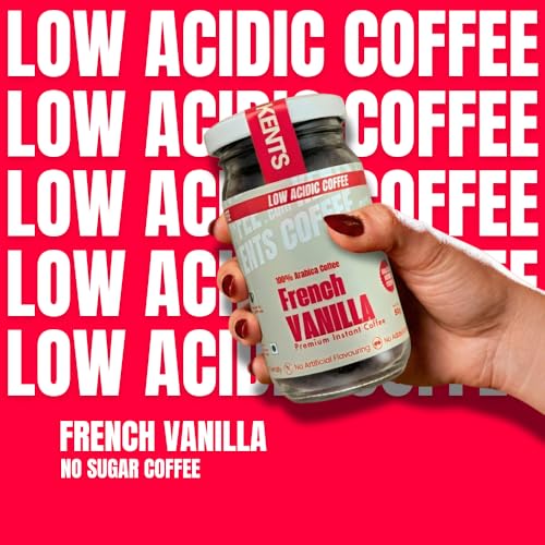 Image of KENTS Combo - VANILLA & DARK CHOCOLATE 2 x 50g Jars | LOW ACIDIC COFFEE | Medium Roast | 100% Arabica | No Added Sugar | 90 Cups Serves | CHIKMAGALUR | Perfect for Hot & Cold Brews | Espresso, Latte, ICED & COLD COFFEE (50g x 2)