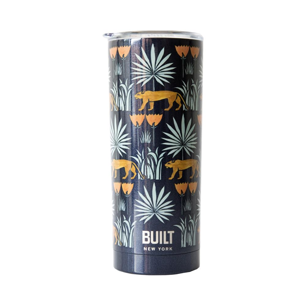 Thermal Travel Mug Insulated Stainless Steel Mug African Jungle Design Blue Mug