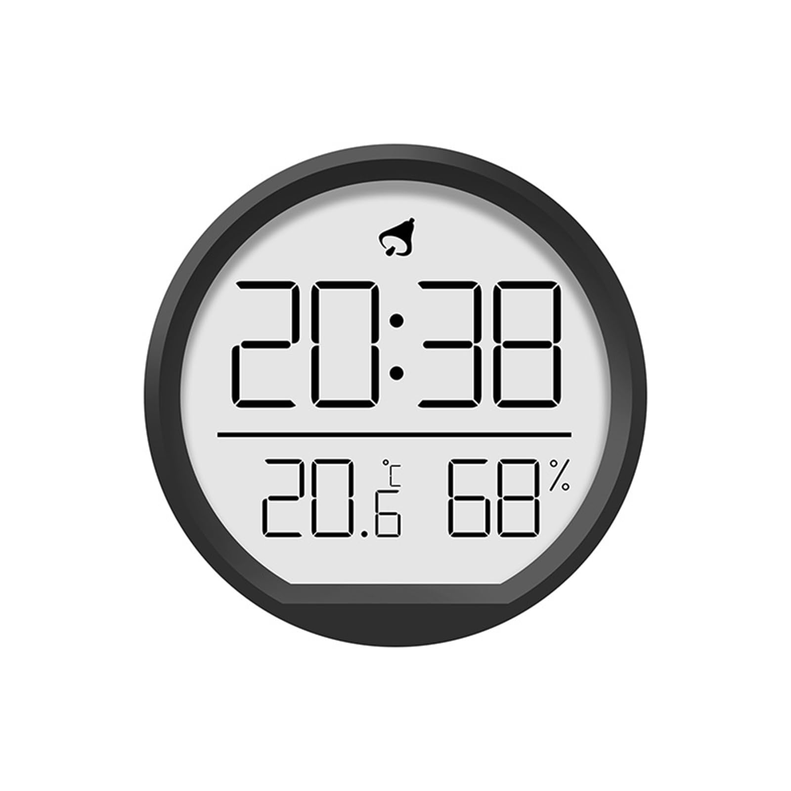 Reloj digital ThreeH con función de alarma y monitor de temperatura, diseño magnético/montable en pared para hogar y oficina, negro