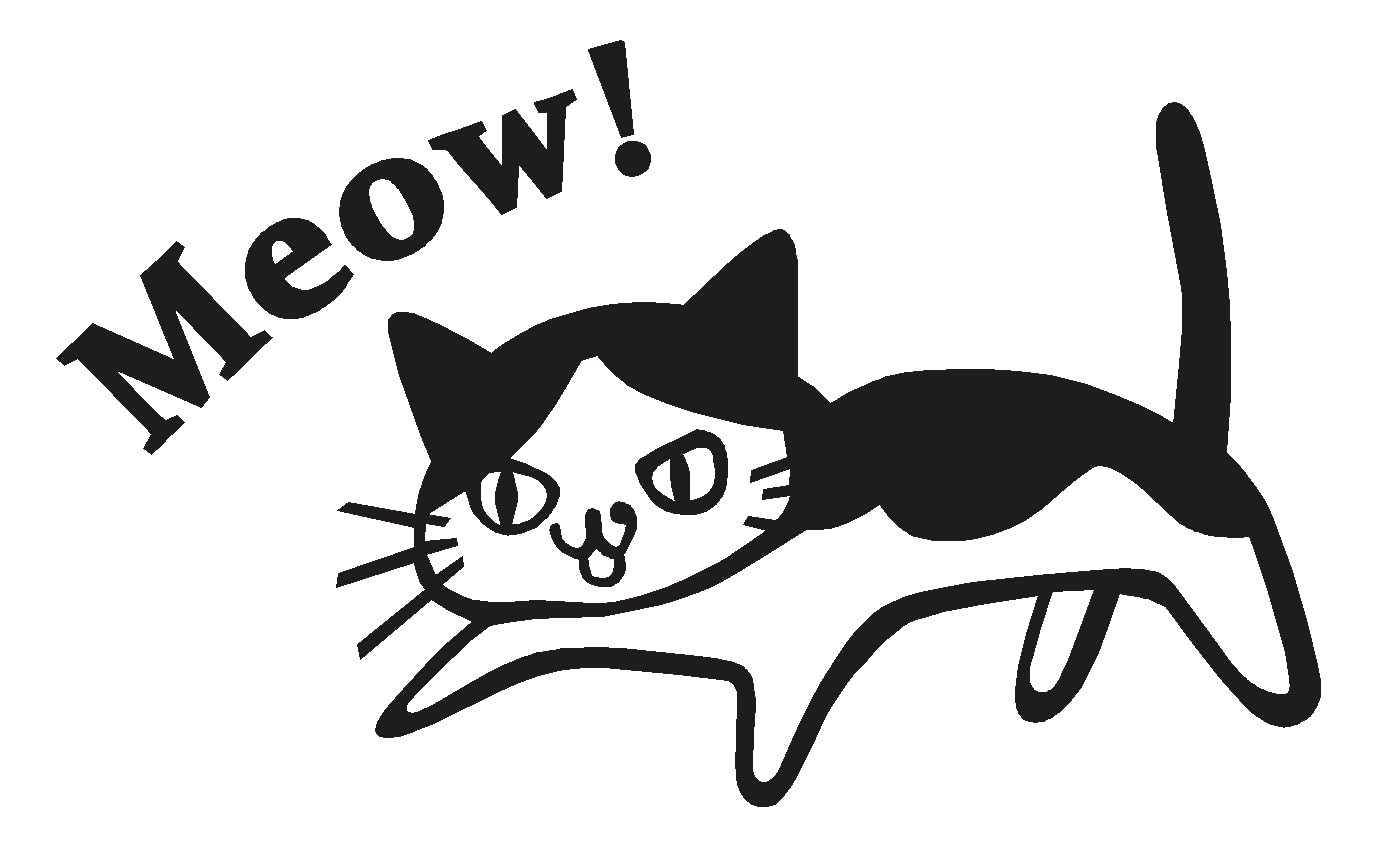 Amazon.co.jp: ハチワレ ネコ Meow! ロゴ 文字 イラスト カッティング