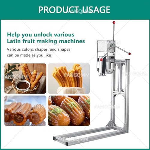 Stainless Steel Manual Vertical Churros Maker with Cream and Jam Filling, Ideals for Dessert Shops and Commercial Use 3L