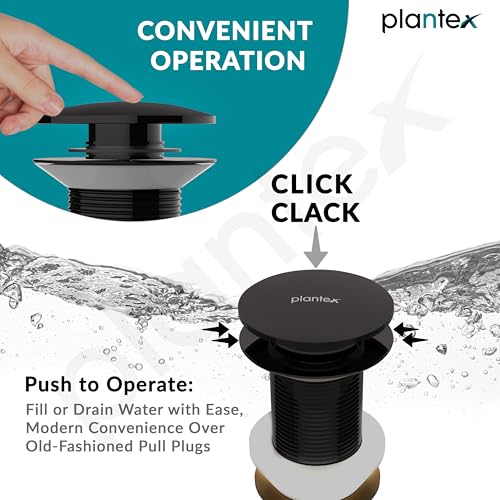 Image of Plantex Pure Brass Pop Up Coupling 5 Inch /Waste Coupling for Wash Basin /Coupling for Drain Out let System Full Thread - Pack of 1 (PVD Grey)