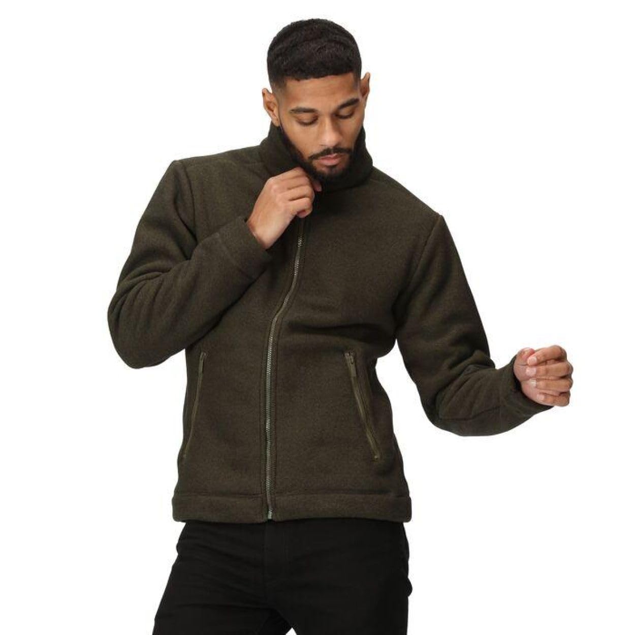 Regatta Men's Dark Khaki Garrian Ii Full Zip Fleece Jacket Xxl