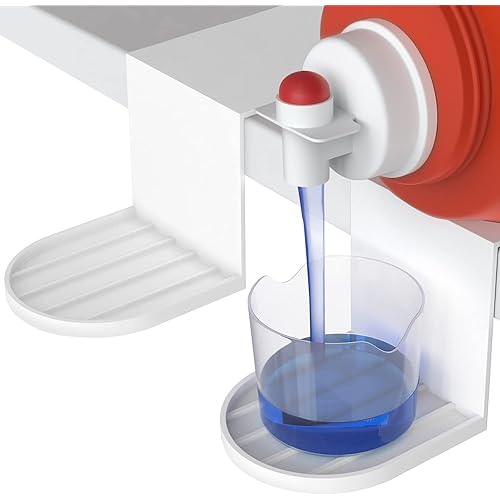 Laundry Detergent Drip Catcher [2 Pack] - Sturdy Detergent Cup Holder, Slides Under Tub - Hassle-Free Spill Prevention Solution - Keeps Room Tidy - Must-Have Laundry Room Accessories