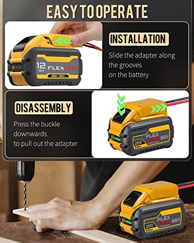 Image of Vibit 20V to 12V Step-Down Converter for Dewalt Battery Adapter 180W Buck