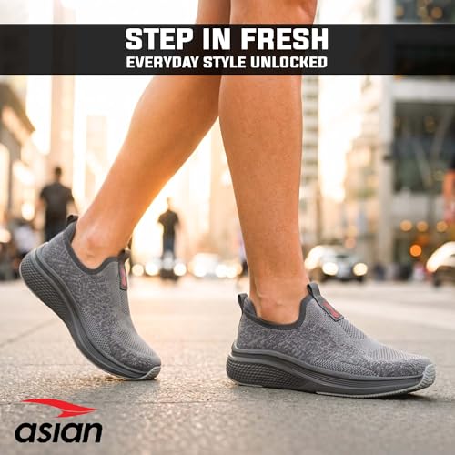 Image of ASIAN Wonderwalk Pro-21 Men's Walking Shoes | Lightweight Slip-On Sneakers with Arch Support | Memory Foam Soft Cushion Insole, Breathable & Flexible Shoes for Gym, Travel & Walk