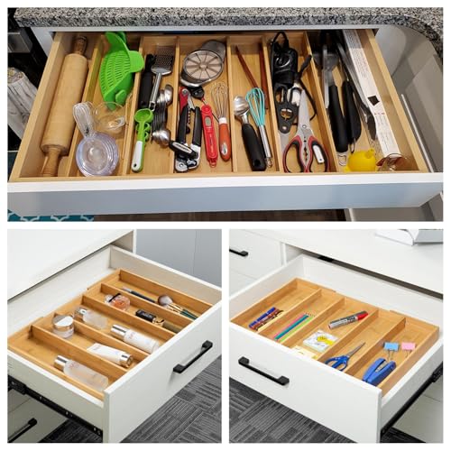 FoverOne Bamboo Expandable Kitchen Drawer Organizer, 13" to 23" Adjustable Utensils and Cutlery Tray, Wood Drawer Organizer for Silverware Flatware by FoverOne - Image 9