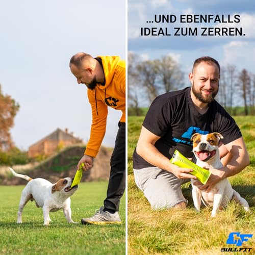 Bull Fit 2in1 Apportierdummy und Beisswurst für Hunde, Schwimmfähig - Robuster Dummy zum Hundetraining, Apportieren und Zerrspiele mit Hund - Wasserspielzeug aus hochwertigem Feuerwehrschlauch