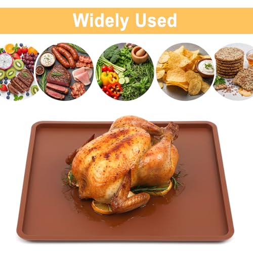 8 PCS 12" x 11" Silicone Dehydrator Sheets with Edge Non-Stick Reusable Dehydrator Tray Liners for Fruit Leather, Jerky, Vegetables, Meat, Crackers by Xaajooio - Used condition - Image 7