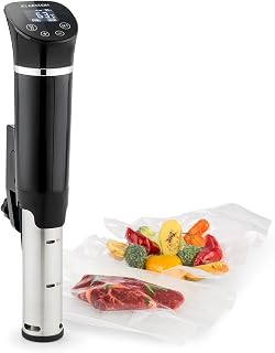 Klarstein Quickstick Flex - Sous-Vide Garer, Precision Cooker, 1300 Watt, Timer Function, 3D Circulation, 0-95 °C, LCD Touch Screen, IPX7 Waterproof, Up to 20 Litres, Black