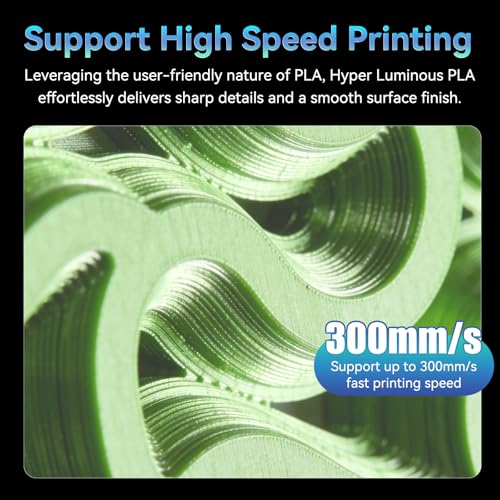 Image of Creality 3D Printer Luminous RFID Filament, Hyper RFID PLA Filament 1.75mm for 3D Printing, Glow in The Dark Filament, Bright Long-Lastin, 1KG(2.2 lbs) Spool (2 Green)