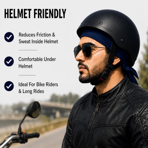 Image of GG BAI Cottrise Sikh Religious Patka Headwear Sweat Wicking Doo Rag Cooling Dew Rag Helmet Liner Hat Large Motorcycle Head Wrap Bandana Skull Caps for Men and Women