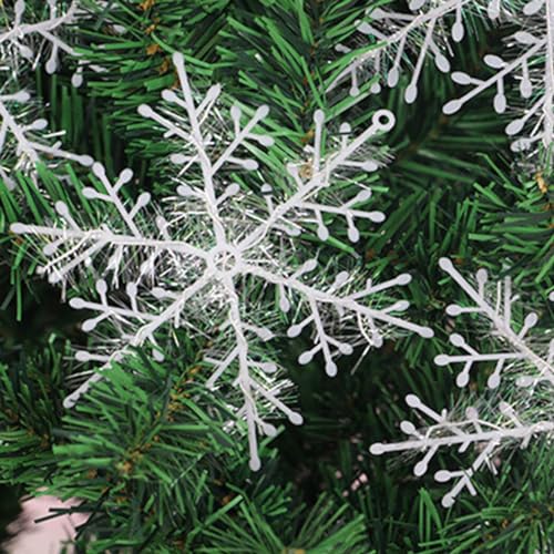 Enfeite de floco de neve de plástico sortido para pendurar no feriado de inverno, 56 peças, decoraçã