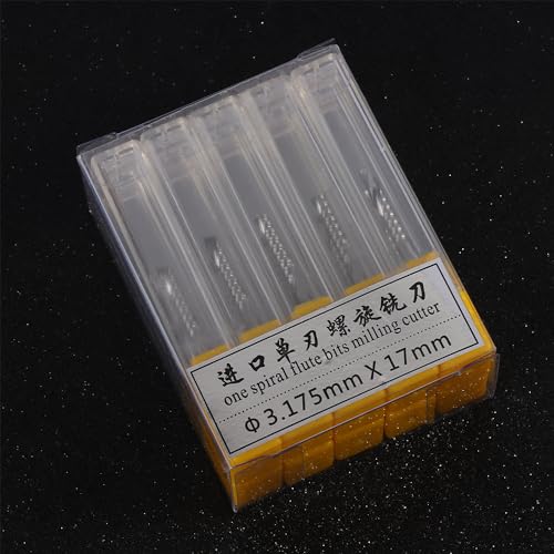 Image of Leadigol 10pcs Flutes Square Nose End Mill Set Power Milling Machine Carbide Flute Tools,Milling Cutter Flat Nose End Engraving Tool CNC Woodworking Kit Single Flute Carbide Milling Accessories