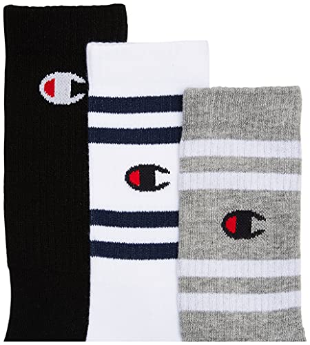 Champion Men's 3-Pack Double Stripe Crew Socks3