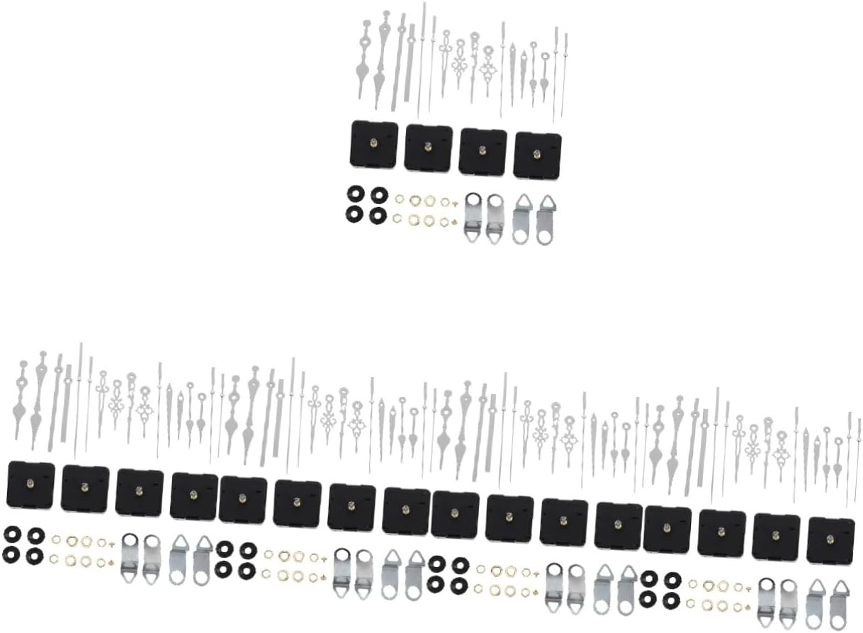 DOITOOL 20 Sets Clock Hands Kit White Clock Mechanism White Arms Long Shaft High Torque Silent Replacement