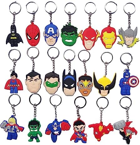 Guoiondw 20 key chains, decorative items, fillers, Christmas gifts, holiday accessories, suitable for children's birthday school carnival rewards, reward boxes, toy classification, classroom 2020