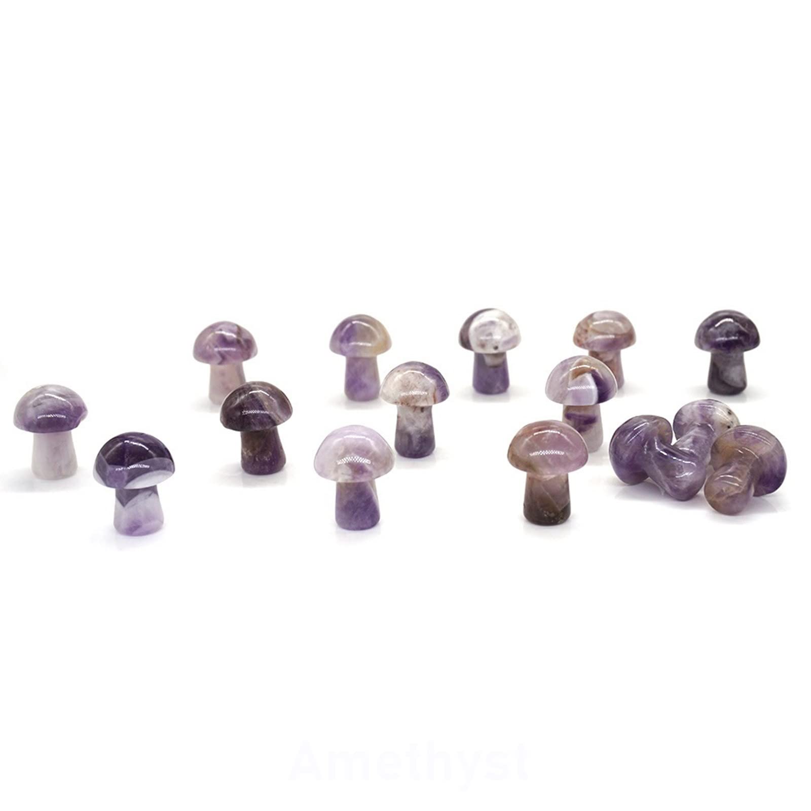 LQYXGS Crystal Stone Home Decor 20MM Mini Mushroom Figurine Natural Stones Carved Crafts Decor Quartz Crystal Statue, 20PCS/ Set(22)