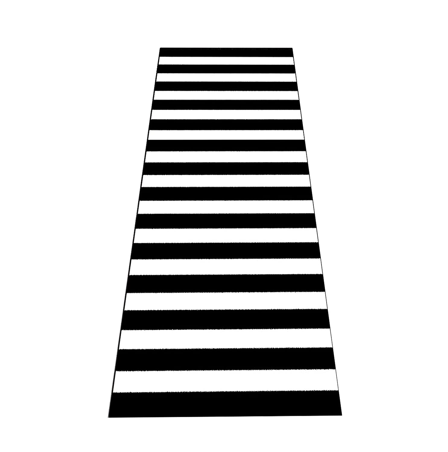 Teppich Läufer Flur Schwarz Weiss Streifen Küchenläufer Marokko Flur Teppich Küchen Teppich Waschbar Rutschfest Flur Teppich Korridor Teppich Für Küche Wohnzimmer Schlafzimmer ,Schwarz,60x150cm