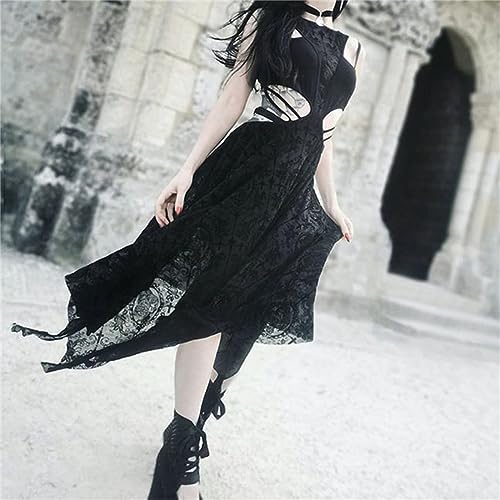 Robe sans manches à taille irrégulière ajourée style dark - 7