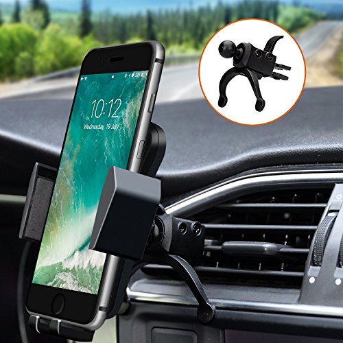 Car Mount,Phone Holder,Car Phone Mount PATEA Universal 360° Swivel Air Vent Car Phone Holder with A Quick Release Button for iPhone X/8/7P, Samsung Galaxy S8/S7,Huawei Mate 9 and Other Android Phones