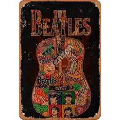 No/Brand The Beatles 2 Enseigne en étain rétro métal Peint Art Affiche décoration Avertissement Plaque Bar Garage Cour… - Les Beatles, Paul McCartney, John Lennon, RIngo Starr, George Harrison