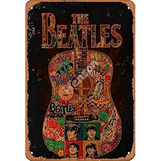 No/Brand The Beatles 2 Enseigne en étain rétro métal Peint Art Affiche décoration Avertissement Plaque Bar Garage Cour… - Les Beatles, Paul McCartney, John Lennon, RIngo Starr, George Harrison