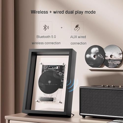 Odtwarzacz CD z pilotem zdalnego sterowania, Bluetooth i wyjściem AUX, dekoracyjna ramka na zdjęcia do galerii domowego biura